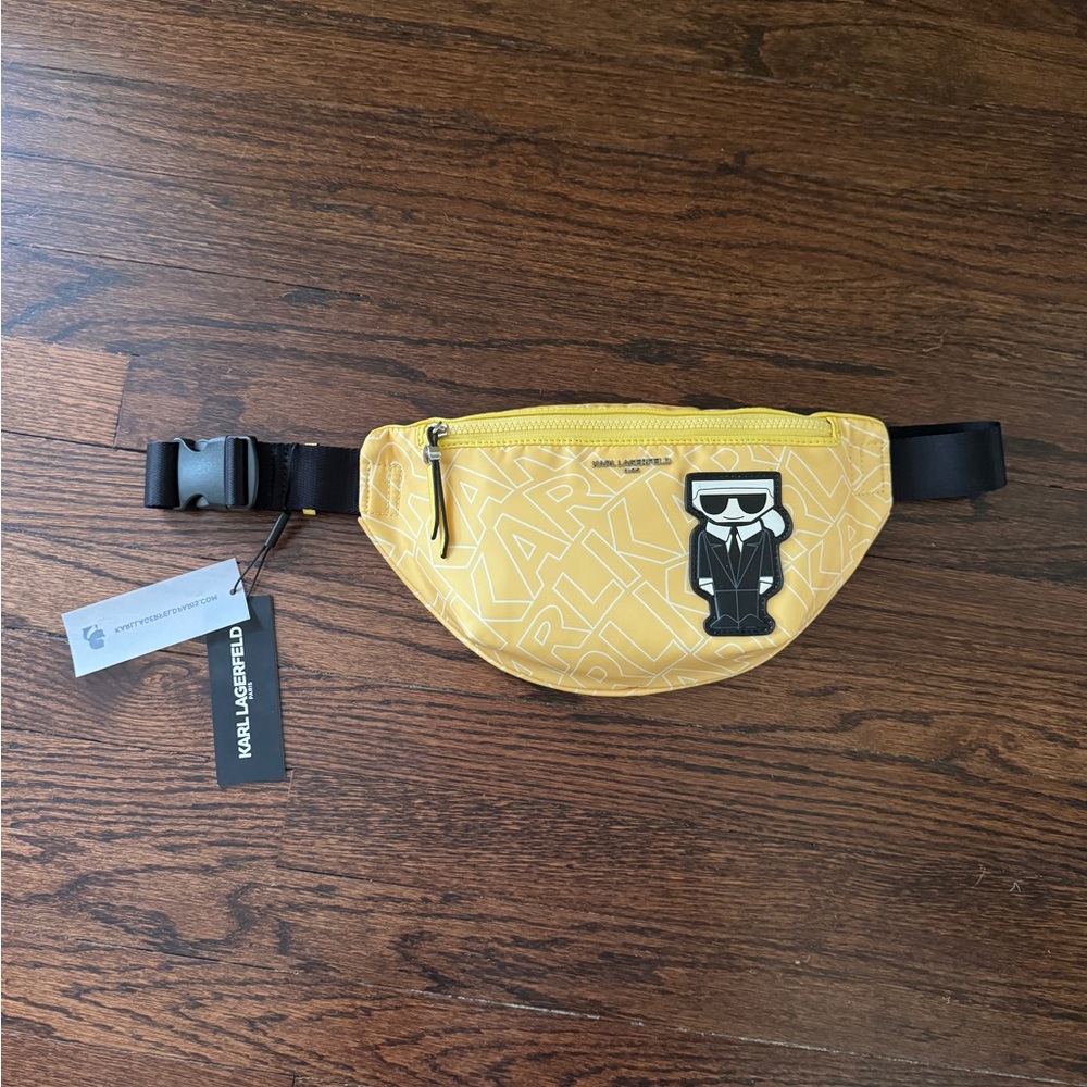 KARL LAGERFELD AMOUR $100 NYLON BELT BAG FANNY PACK-MULTI POCKET